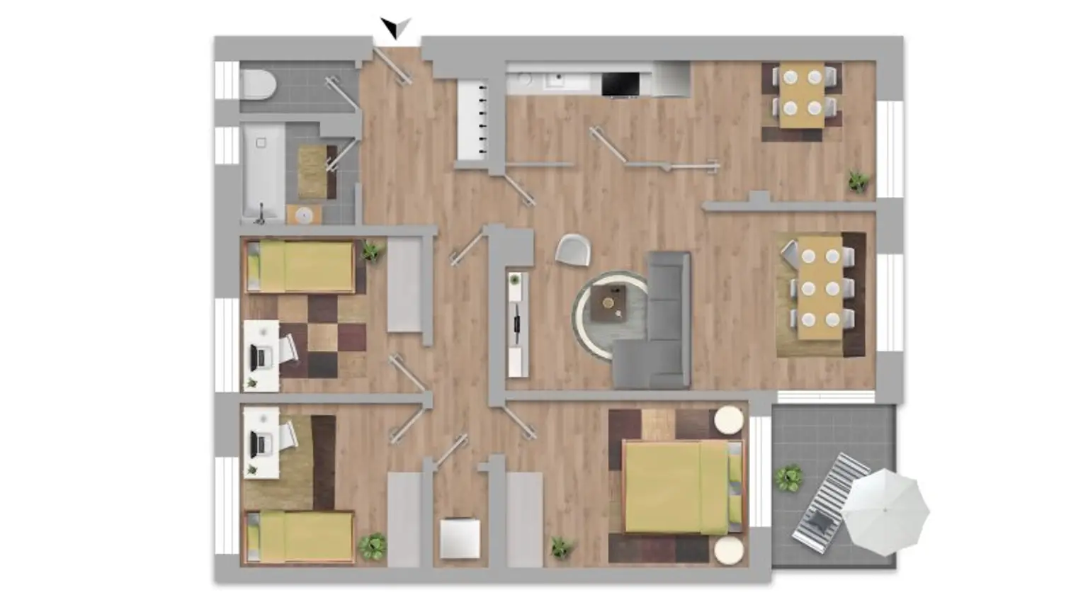 Moderne 4-Zimmer-EG-Wohnung mit Loggia+Parkplatz in Pucking zu kaufen!