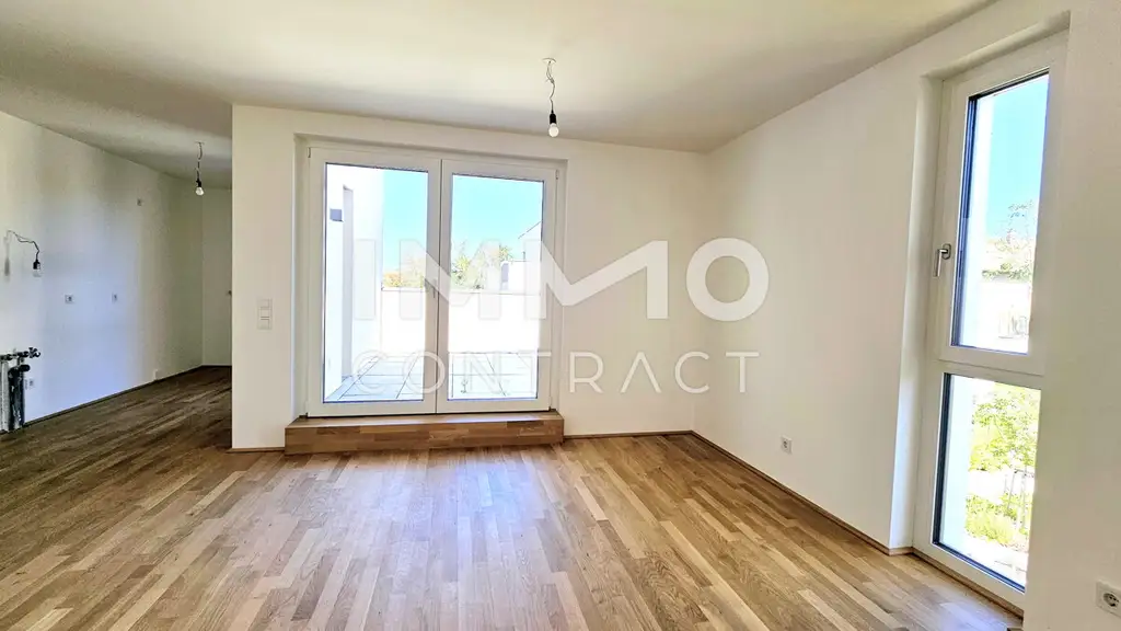 Terrassentraum: Moderne, helle 3-Zimmer-Wohnung mit Grünblick im Erstbezug - provisionsfrei!