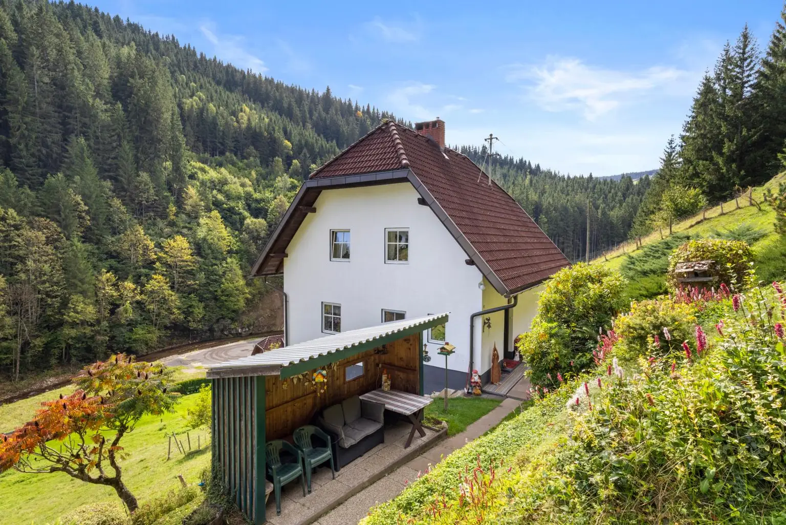 Kleinlandwirtschaft mit Wohnhaus und Wirtschaftsgebäude in Unterpreitenegg im Oberen Lavanttal