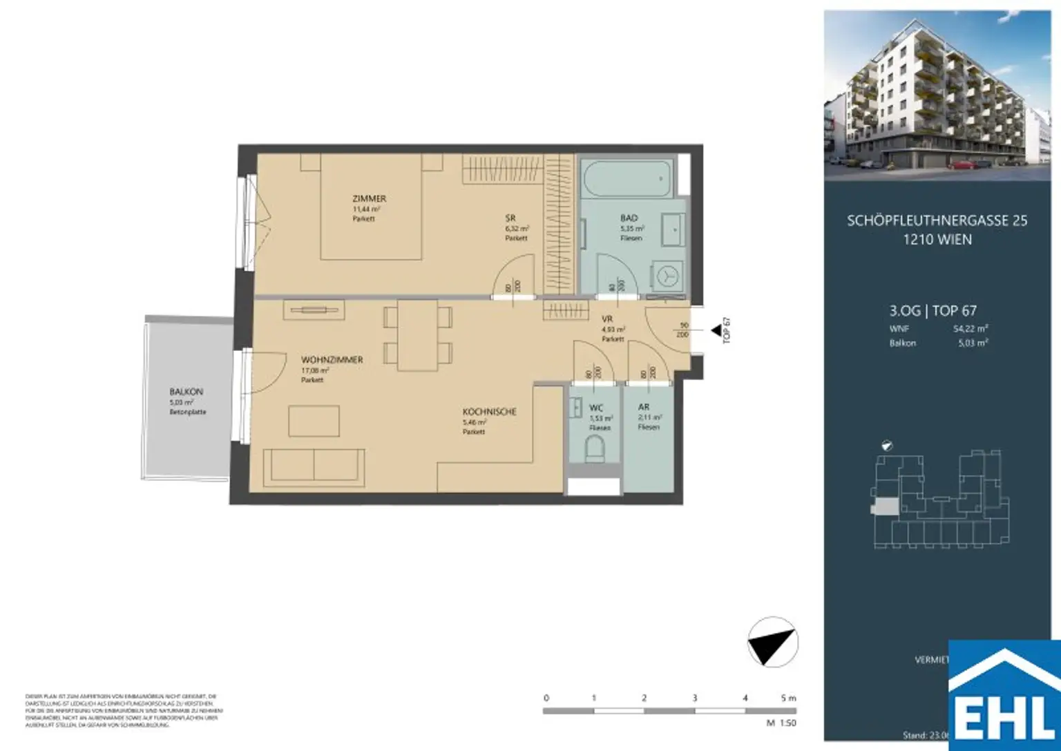Helle 2-Zimmer-Wohnung mit Balkon in 1210 Wien – ideal zum Wohlfühlen!