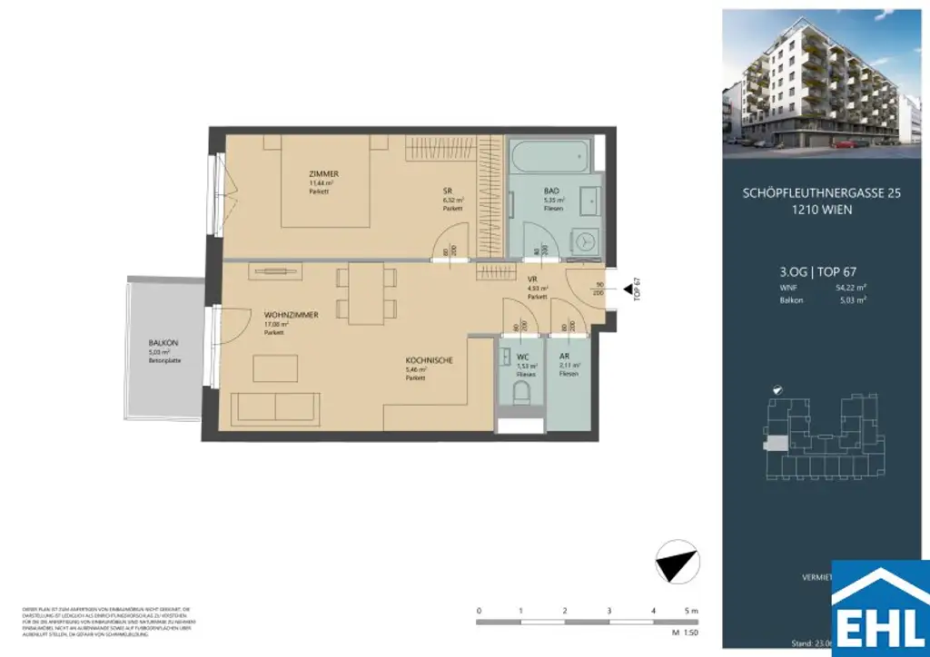 Helle 2-Zimmer-Wohnung mit Balkon in 1210 Wien – ideal zum Wohlfühlen!