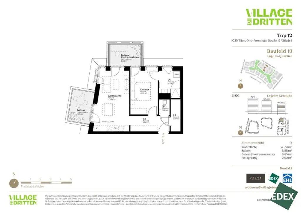 Kompakte Starterwohnung mit zwei Balkonen | URBAN DAHEIM | BAUFELD 13