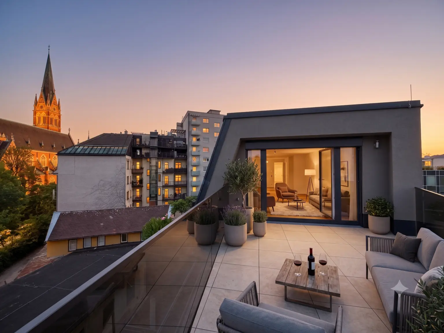 Die Dachterrasse in St. Leonhard
