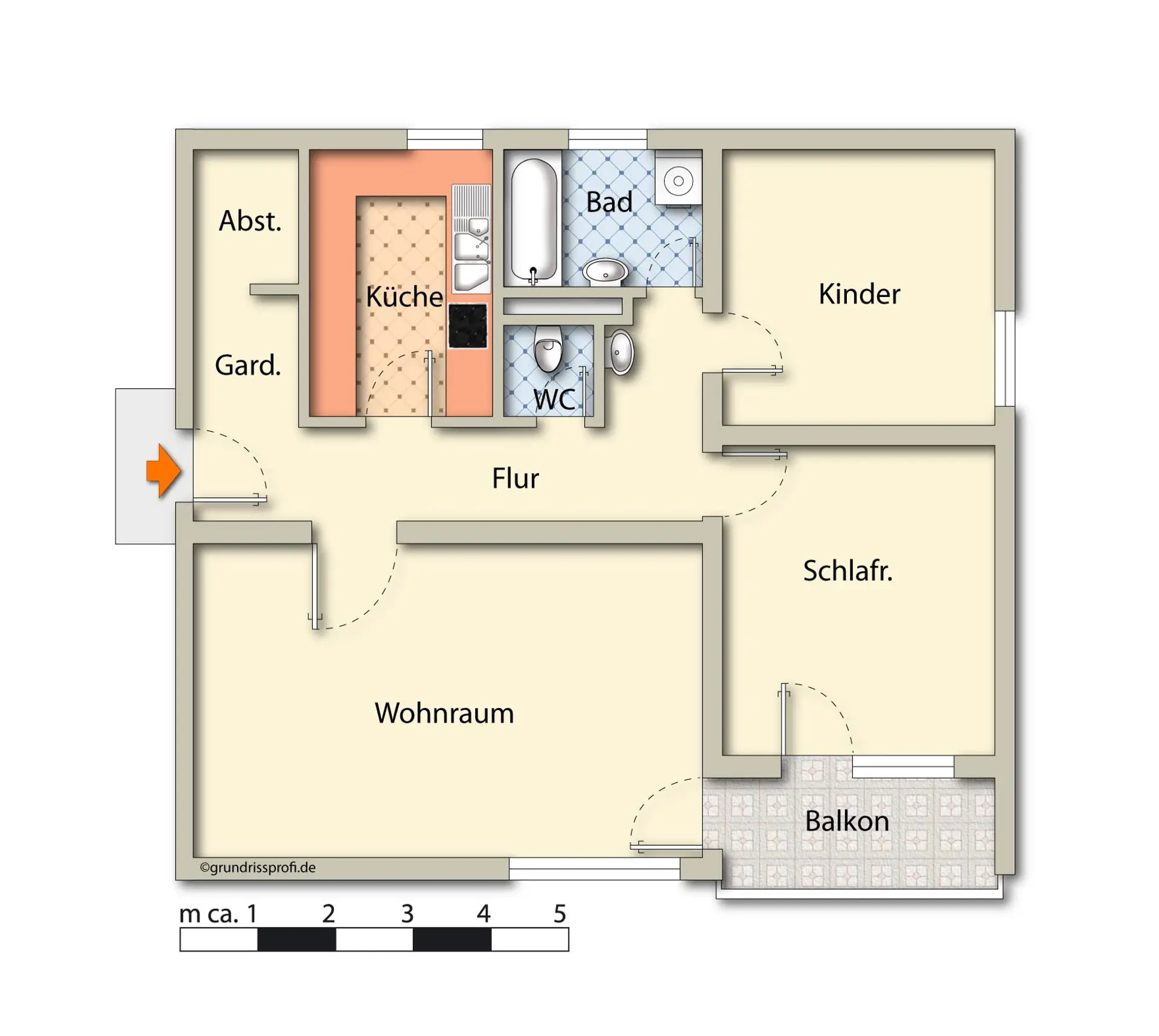 Grundriss unmöbiliert