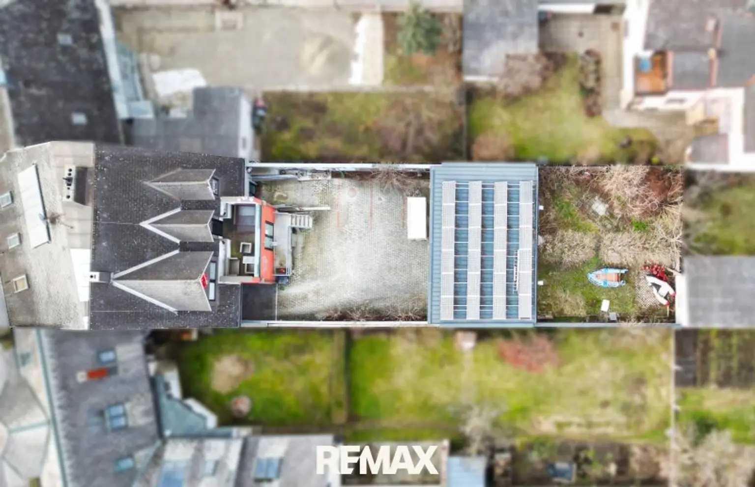 Luftbild mit Garten