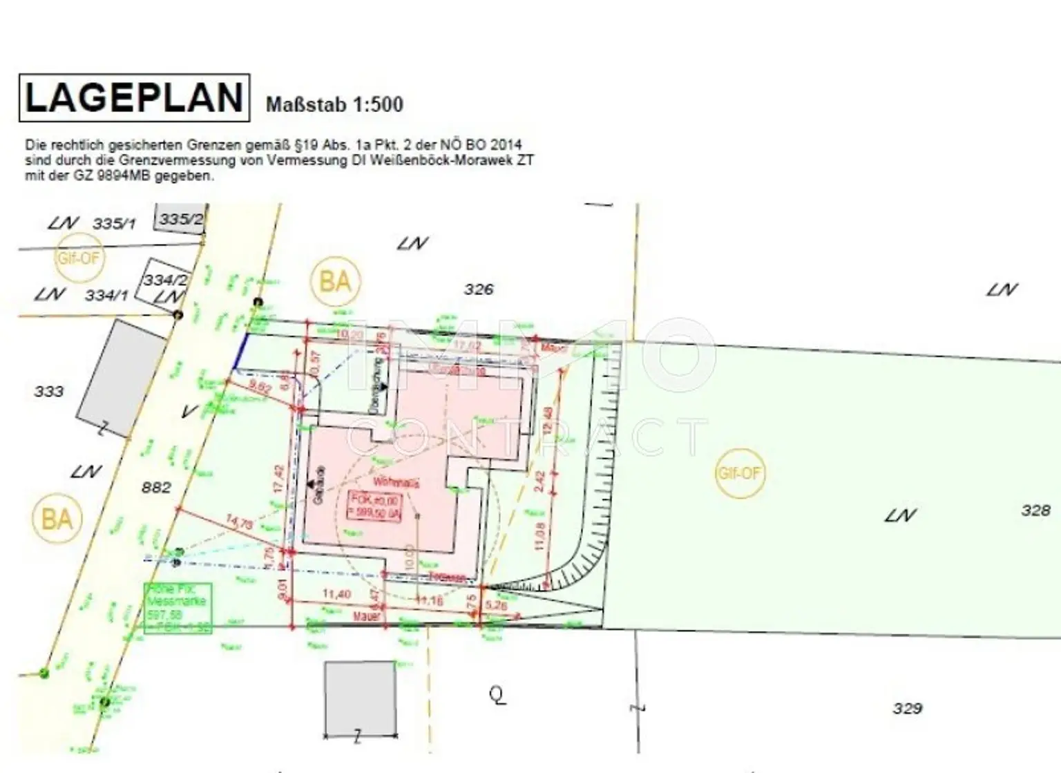 Lageplan Ausschnitt mit Gebäude