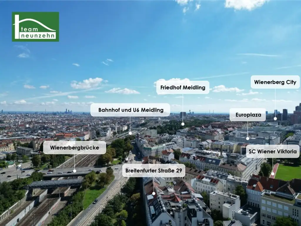 Panoramablick-Wohnung mit Dachterrasse nahe U6 Meidling zwischen Schönbrunn und Wienerberg - Frisch renoviert!