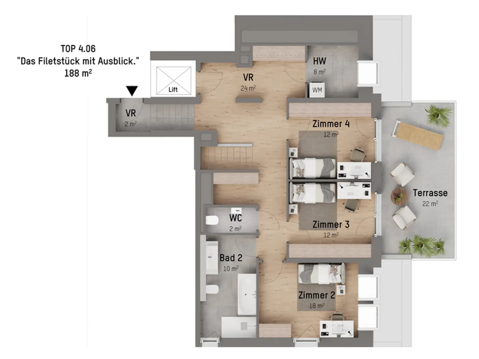 1210, Langenzersdorfer Straße, In Strebersdorf am Fuße des Bisambergs, 5-Zimmer-Penthouse