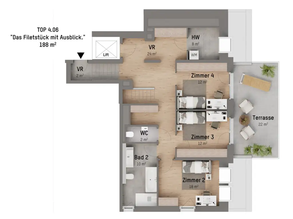 1210, Langenzersdorfer Straße, In Strebersdorf am Fuße des Bisambergs, 5-Zimmer-Penthouse