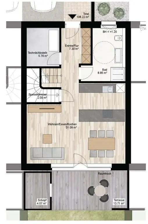 Haus C Grundriss ohne Maßstab