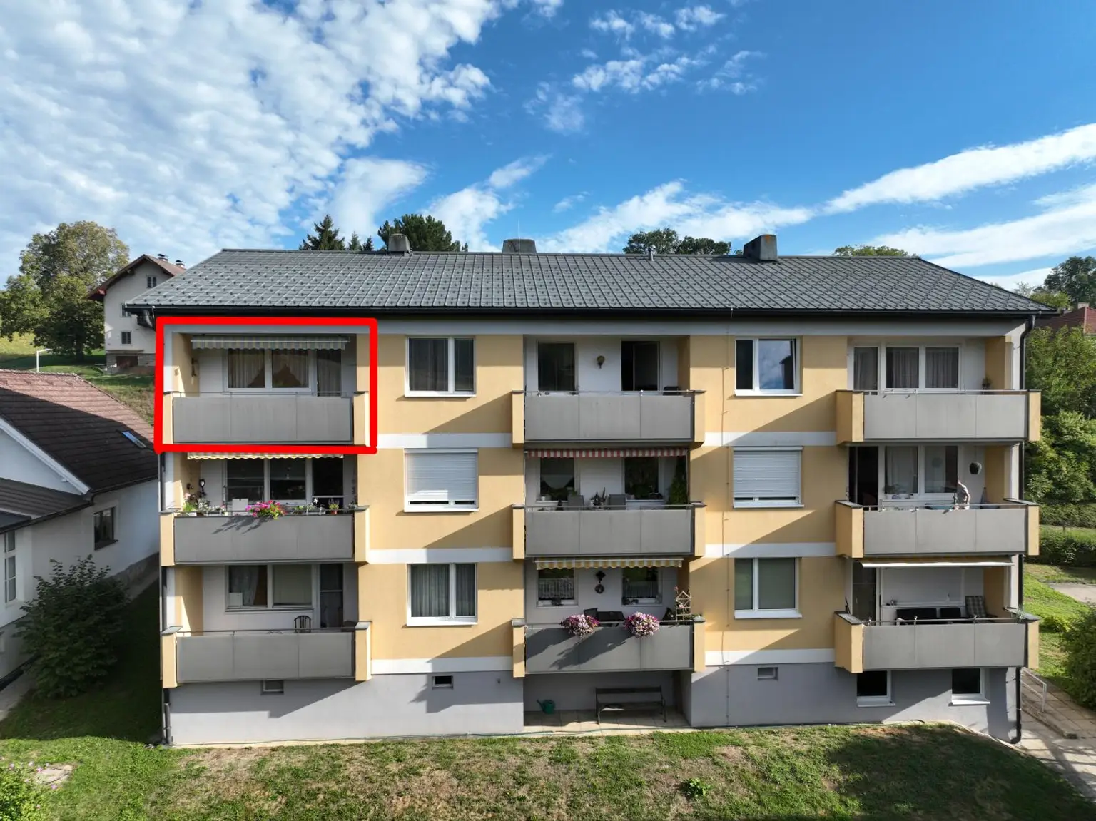 Loggia nach Südwesten gerichtet