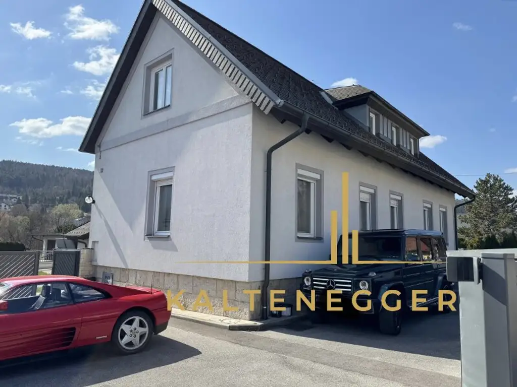 Sonnenbeschienenes Grundstück mit Blick auf die Hohe Wand - ein ländliches Mehrfamilienhaus und ein Einfamilienhaus