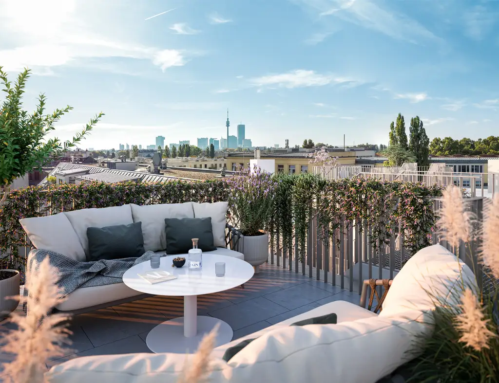 Komfort auf drei Räumen: 3-Zimmer-Maisonette-Wohnung mit Balkon und Terrasse | bei der Alten Donau