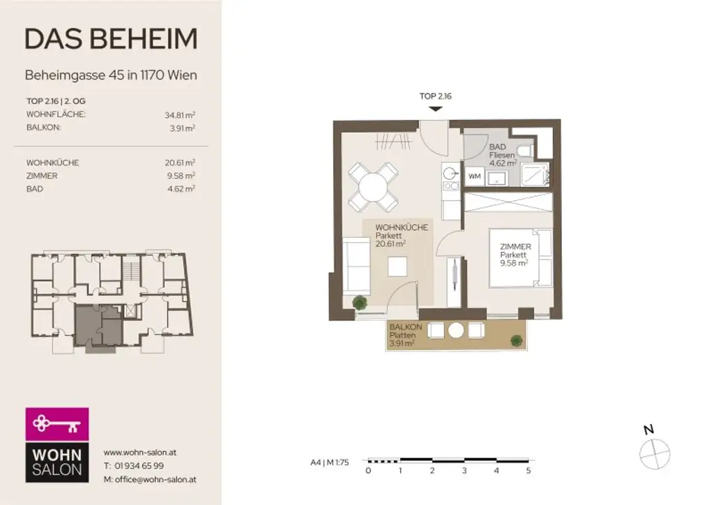 ERSTBEZUG - ENTZÜCKENDE 2-ZIMMER-WOHNUNG MIT SÜD-WEST BALKON