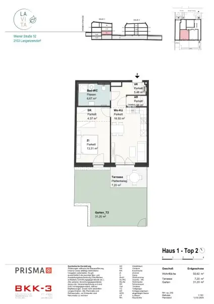LAVITA - 2 Zimmer Gartenwohnung mit Terrasse, Parkett & Fußbodenheizung - jetzt Baustartaktion nutzen