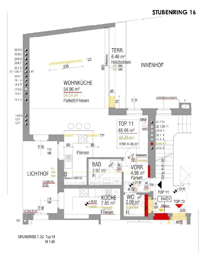 Klimatisierte Loft Wohnung mit Terrasse - 
Top Lage am Stubenring