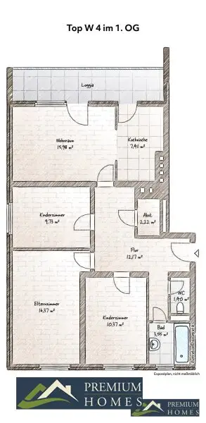 Brixlegg_4_Zimmer_Eigentumswohnung_Top4_1.OG_Verkaufsplan_unmöbliert