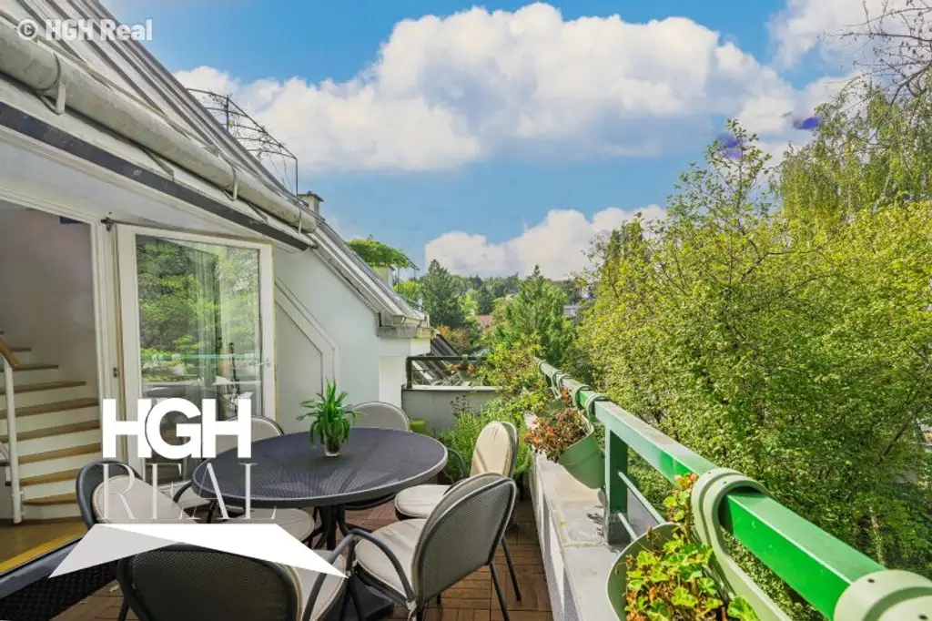 1190 Wien Döbling Lichtdurchflutete 5-Zimmer Dachgeschoß-Maisonette mit Panoramaterrassen und zwei Garagenplätzen