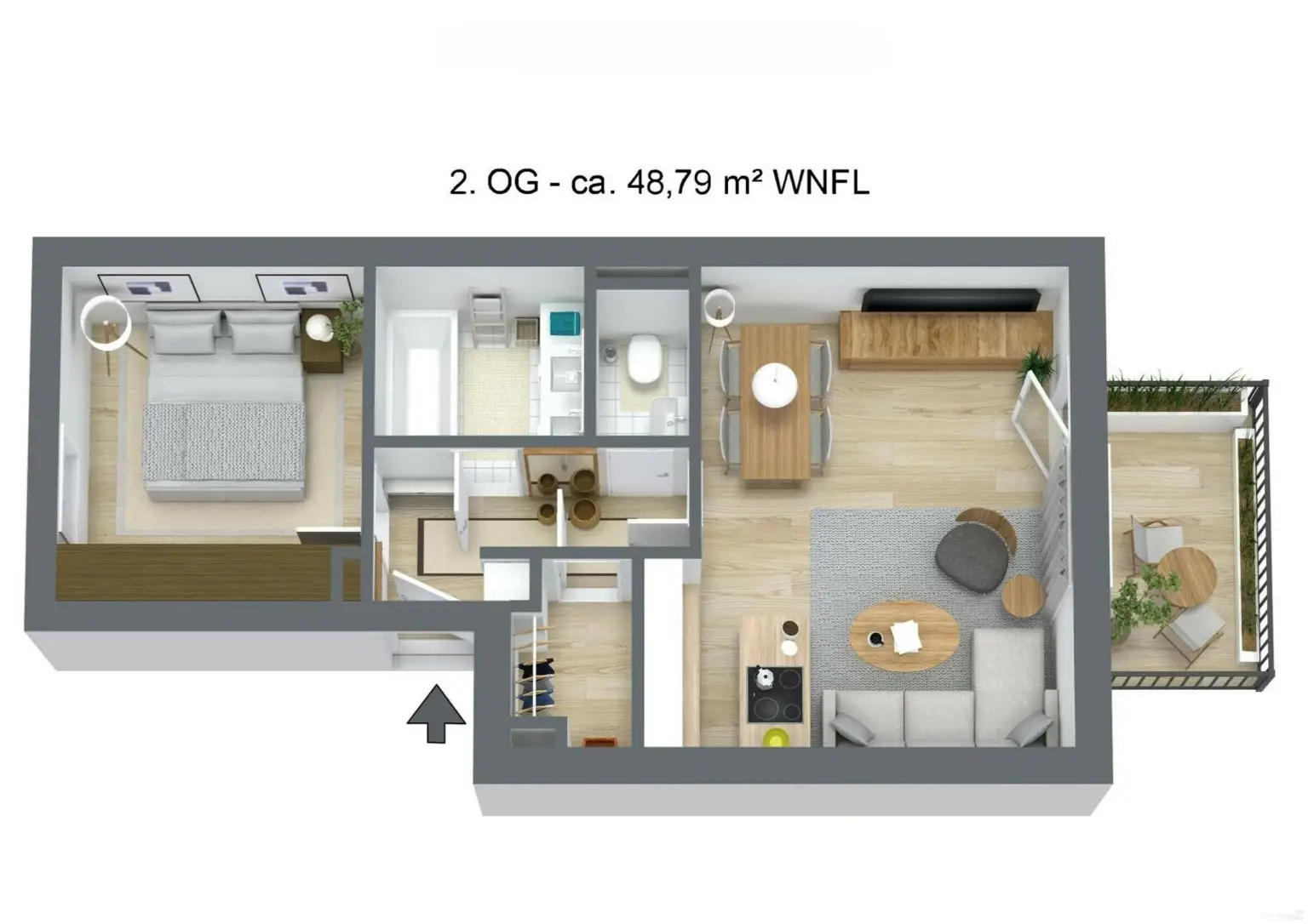 Moderne 2-Zimmer-Anlegerwohnung in Graz-Eggenberg - mit laufenden Mieteinnahmen