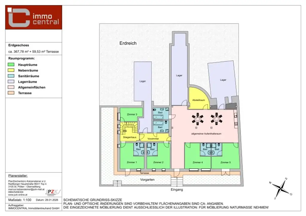 Verwertungsplan EG Vermietung - Konzeptgrundriss