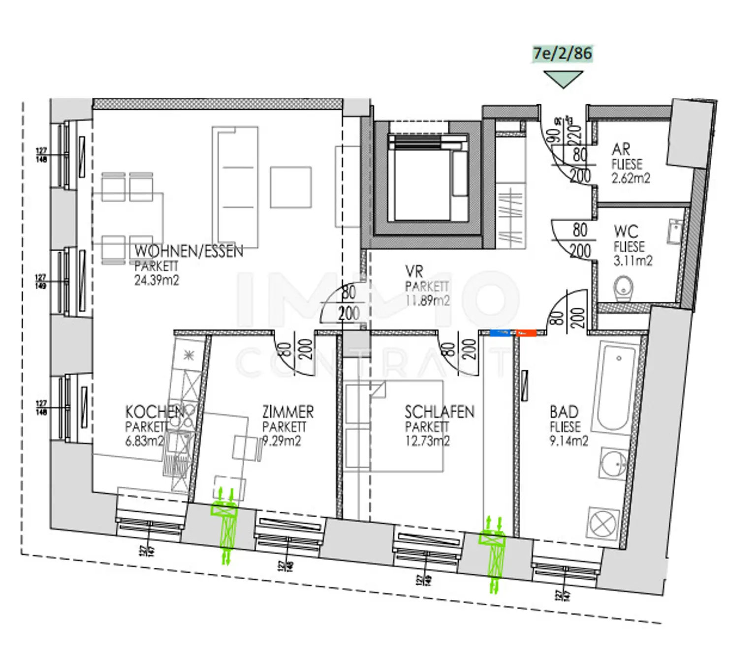 Ideale  3 Zimmer  Wohnung  in der Zollamtstraße 7  zu vermieten