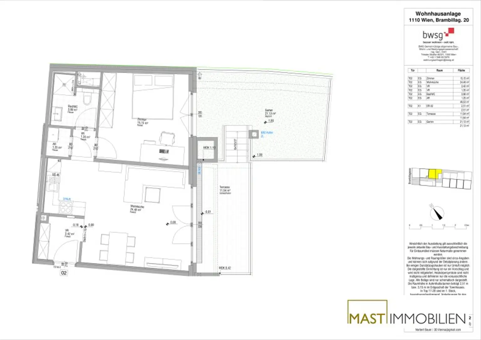 *Provisionsfrei* Großzügige 2-Zimmer Gartenwohnung bei U3 Simmering