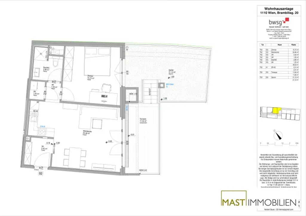 *Provisionsfrei* Großzügige 2-Zimmer Gartenwohnung bei U3 Simmering