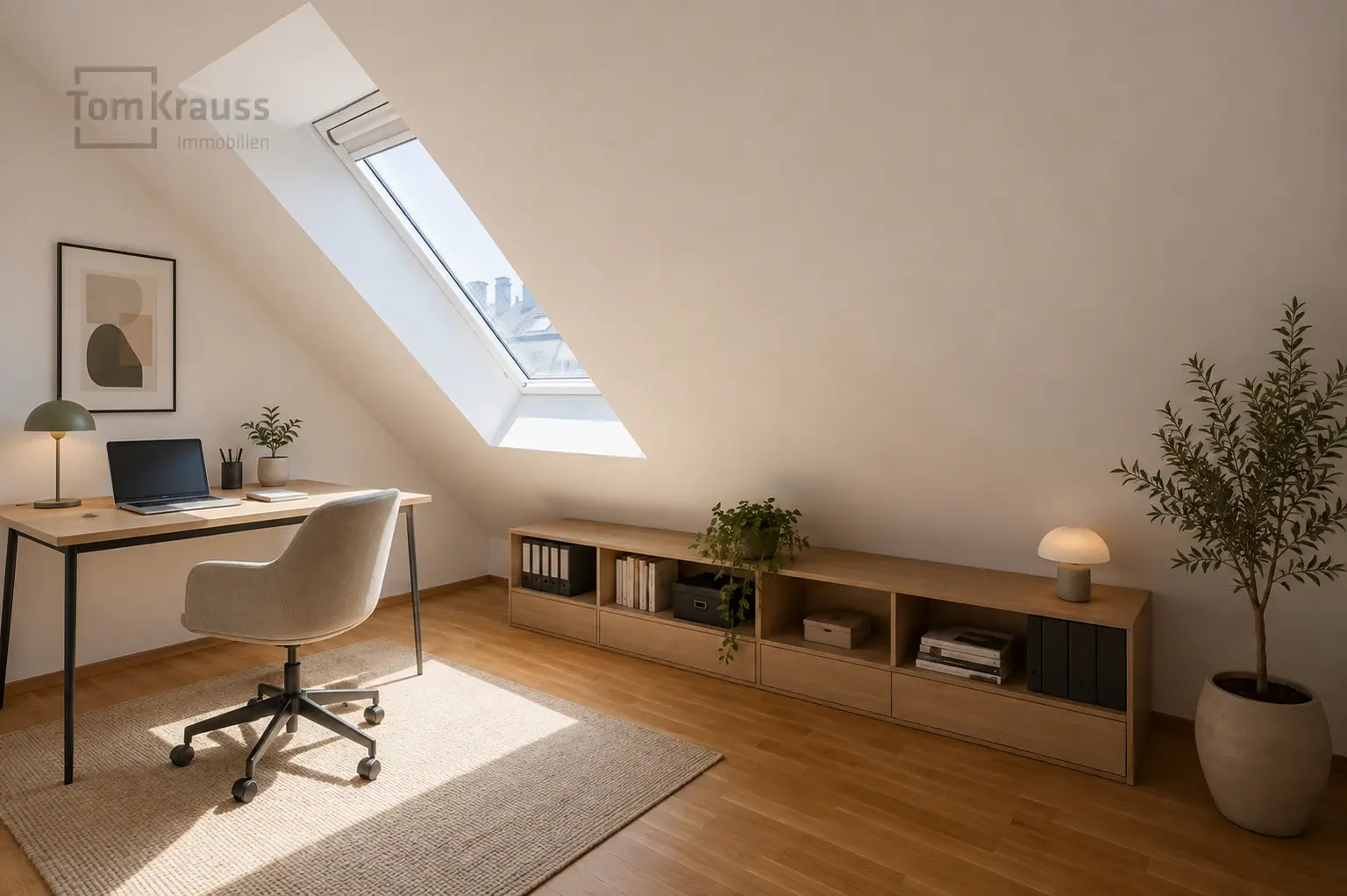 Homeoffice KI möbliert