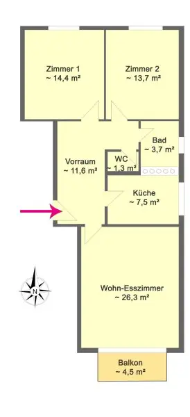 Perfekt geschnittene 3 Zimmer-Wohnung mit Grünblick in Hütteldorf