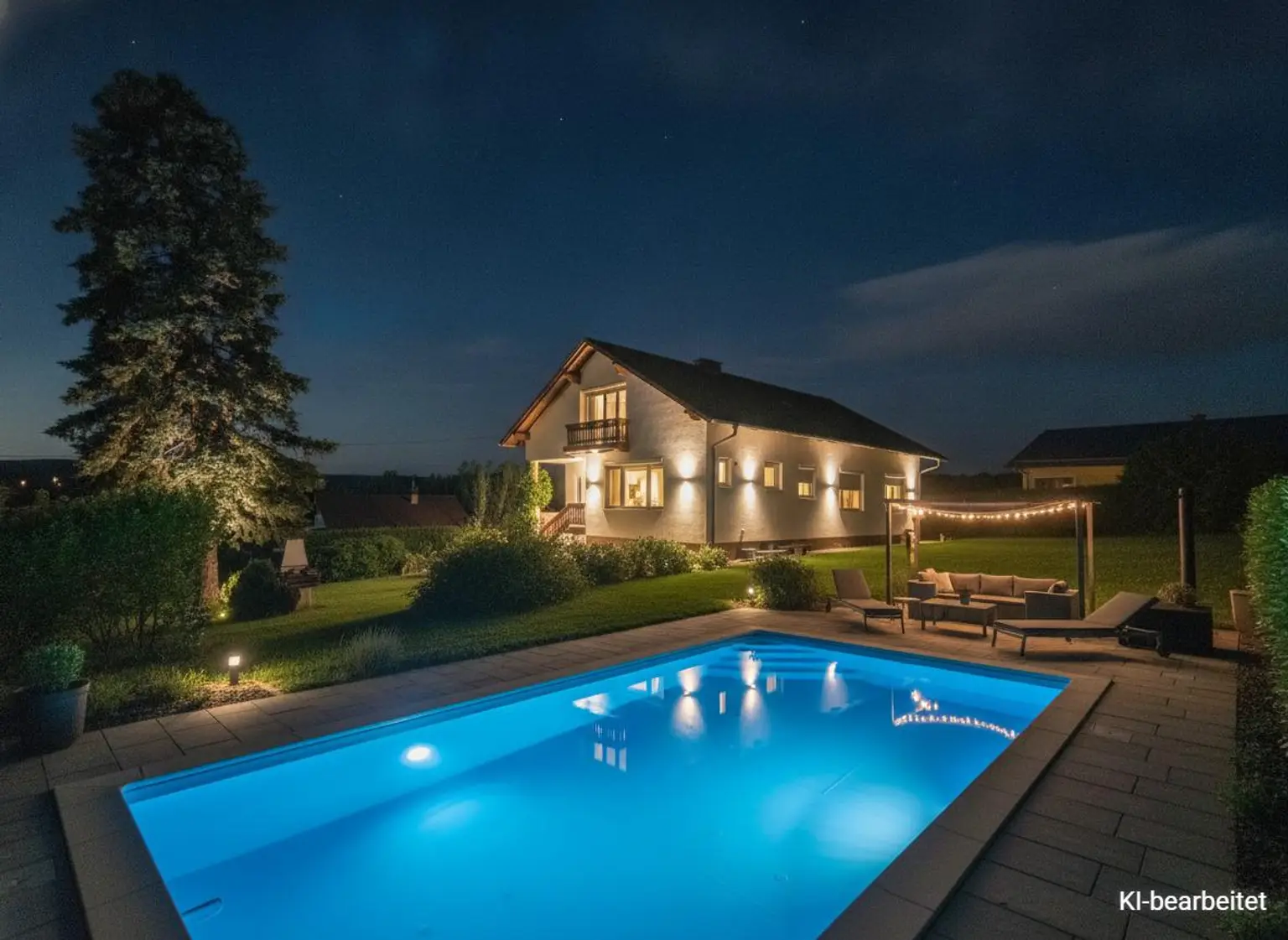 Visualisierung Haus mit Pool