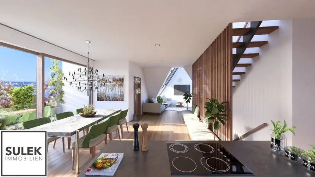Einzigartige 105 m² große Dachgeschoss Wohnung mit Fernblick // zentrale Lage 1040 // Planstudie DG Ausbau