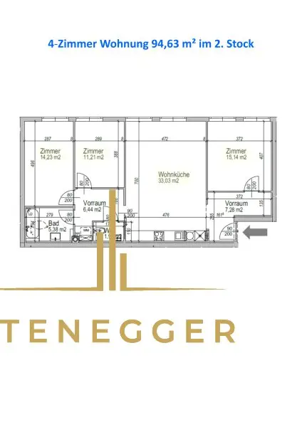 Helle 4-Zimmer-Wohnung ++ ca. 95 m² ++ modern saniert ++ 2. Stock