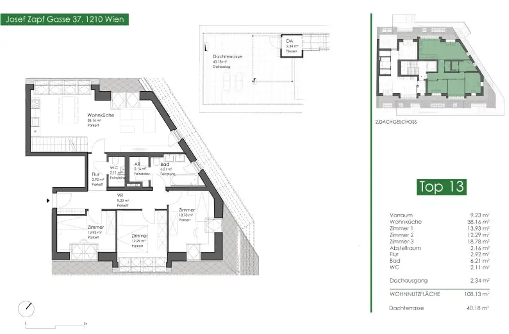 Wunderschöne 4-Zimmer Wohnung mit großer Dachterrasse und charmanten Dachschrägen in exklusivem Gebäude - ab 01.02.2026