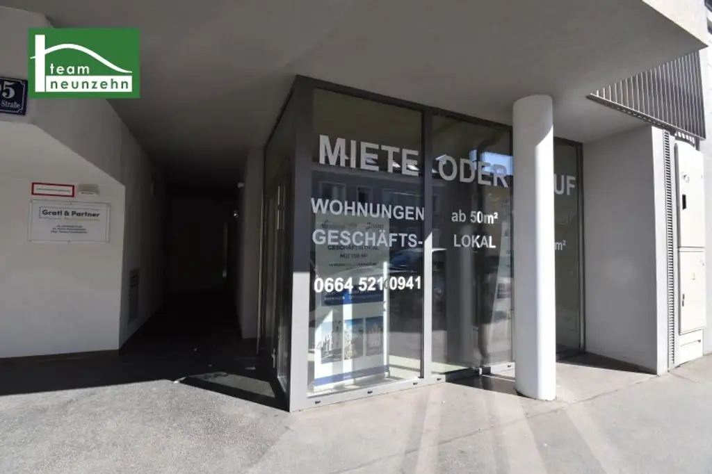 Fenster und Eingang bei der Donaufelder Straße! Vielseitig nutzbare Praxis/Ordination/Gastronomie/Einzelhandel in Toplage nahe Kagraner Platz. - WOHNTRAUM