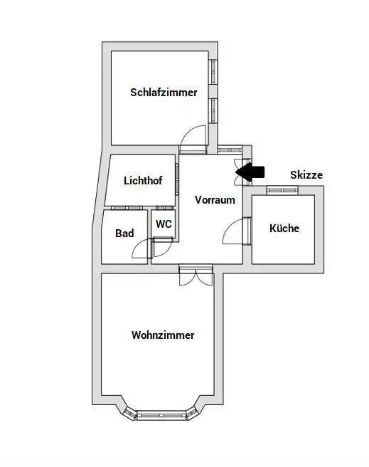 Skizze Wohnung 1070 Wien
