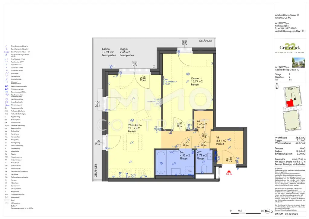 Helle 2-Zimmer-Wohnung mit Balkon & Loggia im Grünen – 22. Bezirk, Adelheid-Popp-Gasse