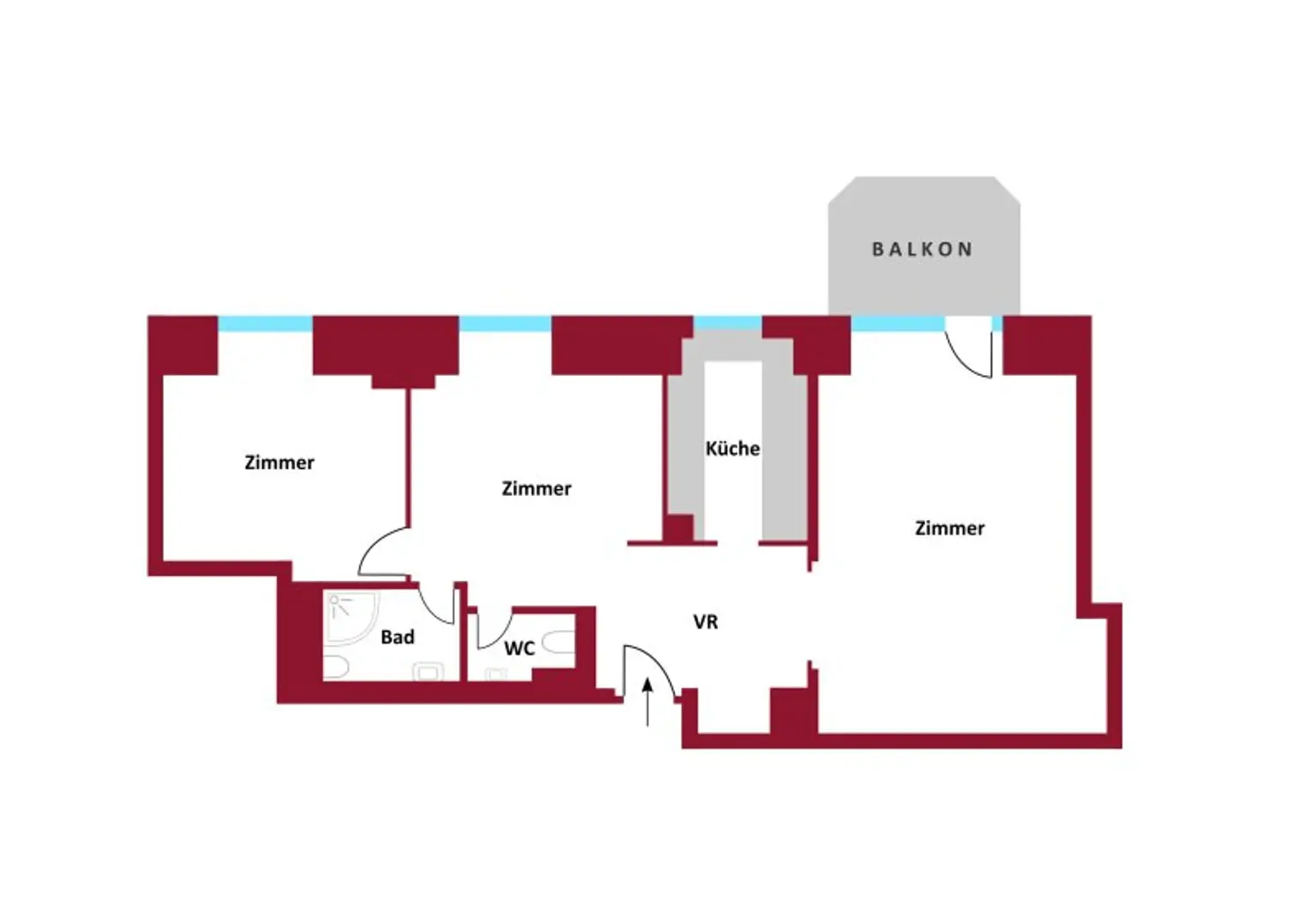 Nähe Sonnbergmarkt/Obkirchergasse | Balkon mit Fernblick ins Sieveringer-Viertel | inkl. Tiefgaragenstellplatz