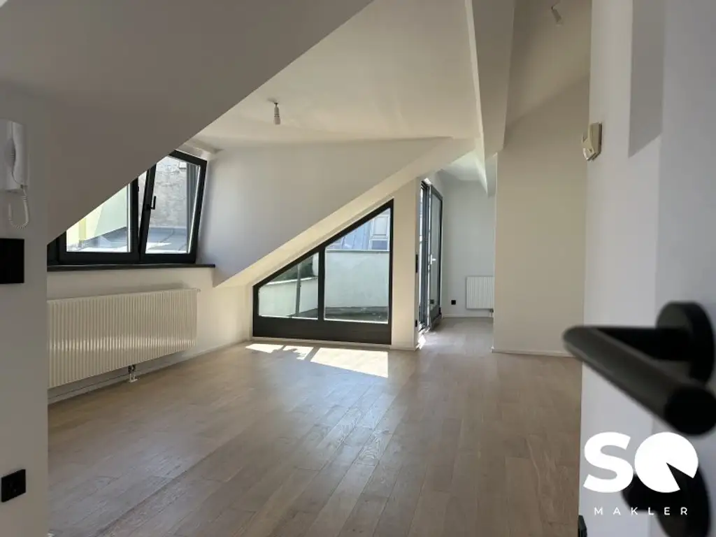 #SQ - DG / LOFT - STILVOLLES WOHNEN MIT SONNIGER TERRASSE BEIM AUGARTEN (GAUßPLATZ) & NÄHE DONAUKANAL (U4)