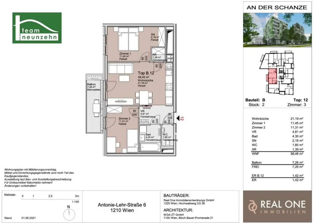 „An der Schanze“ – Premiumlage an der Alten Donau – provisionsfrei ins Eigenheim *Herbst 2026*! - JETZT ZUSCHLAGEN