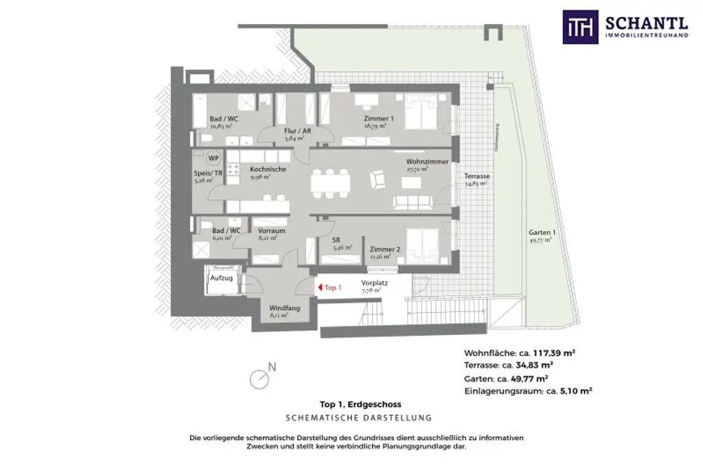Hill Side – One Nine Six - Top 1 "Gartenwohnung mit großzügiger Terrasse"