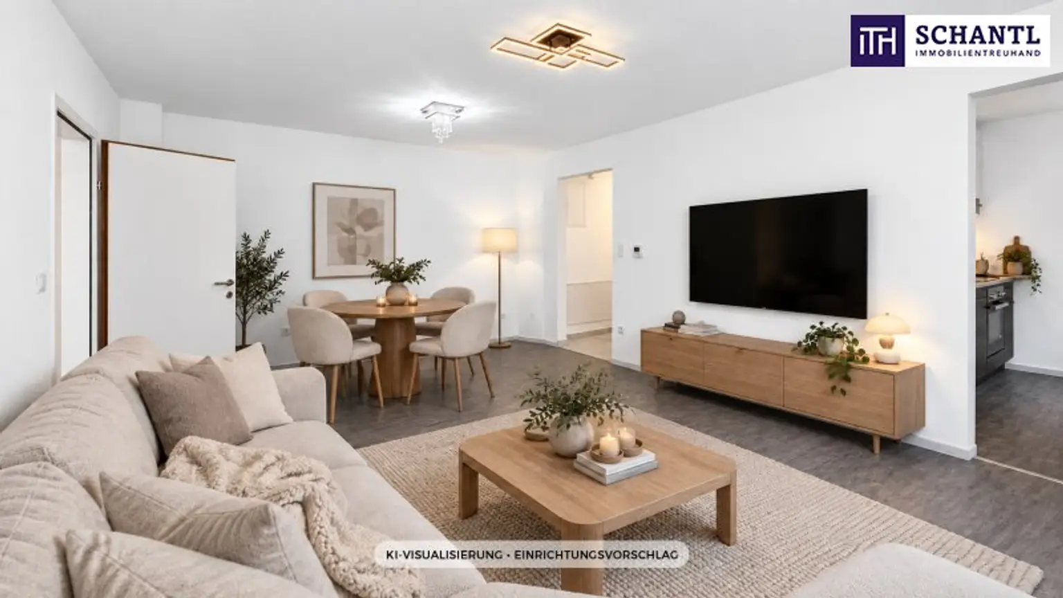 Wohnzimmer, KI-Visualisierung, Einrichtungsvorschlag