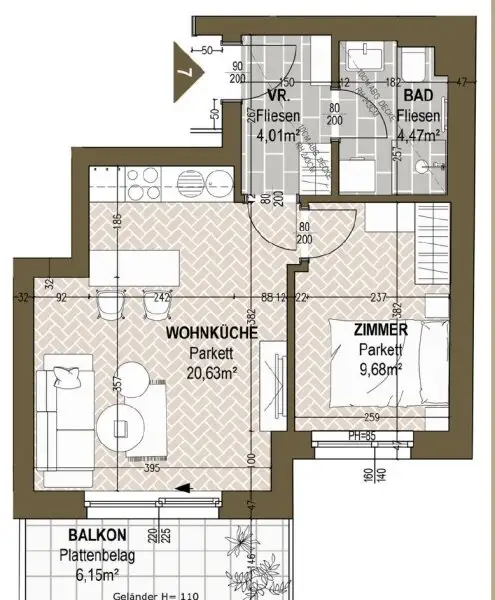 Hochwertige 2-Zimmer-Wohnung mit Balkon (Kurzzeitvermietung gestattet!)
