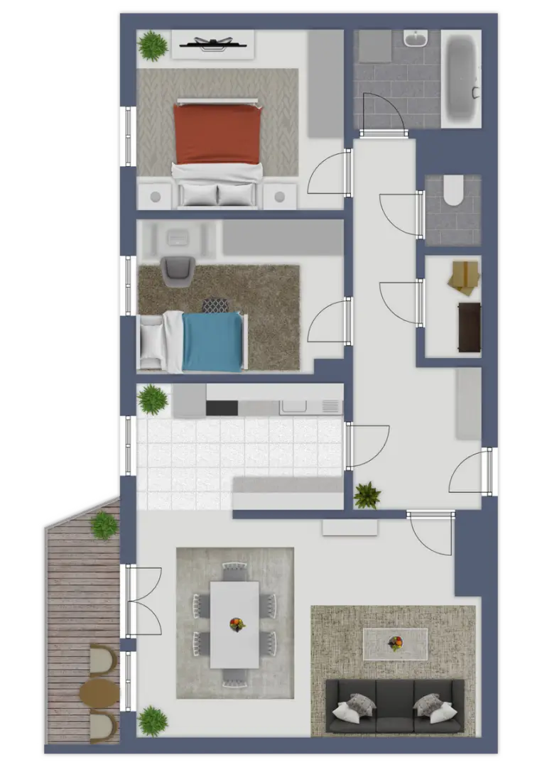 3-Zimmer-Wohnung mit Tiefgaragenplatz