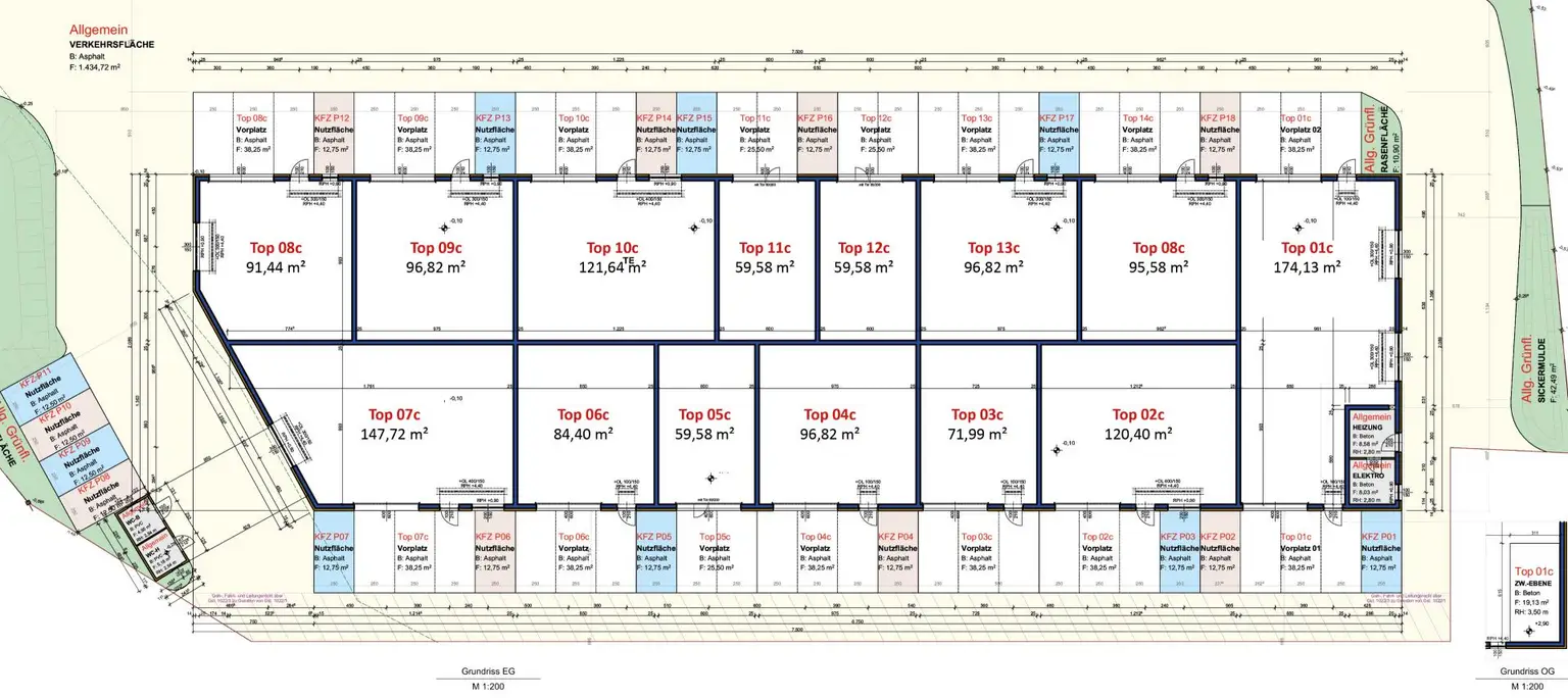 Betriebs-/Produktions- oder Lagerhallen mir Flächen von 59 - 175 m² im Gewerbepark Rüstorf / Johannisthal zu verkaufen (T11c)