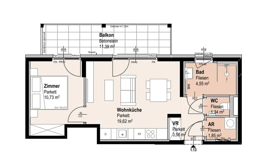 "Wohnoase Siebenbrunnengasse 44 - ERSTBEZÜGE mit BALKON - Nachhaltig. Ruhig. Besonders."