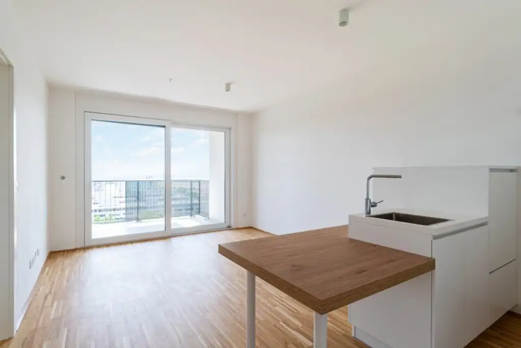 TABA Tower - Serviciertes Apartment mit grandiosem Fernblick direkt an der U1 Oberlaa - begehbarer Kleiderschrank, inkl. Heizung, Kühlung, Strom, Internet und Fitnessraum!