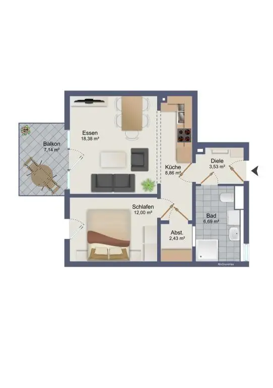Moderne 2-Zimmer Gartenwohnung in Graz Wetzelsdorf