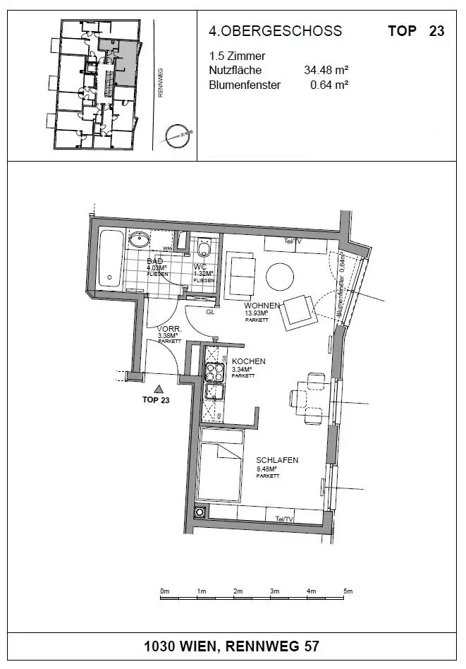 Moderne, toll gestaltete Einraumwohnung am Rennweg!