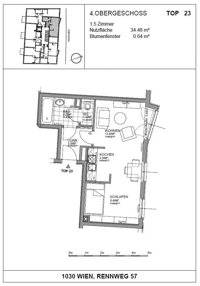 Moderne, toll gestaltete Einraumwohnung am Rennweg!