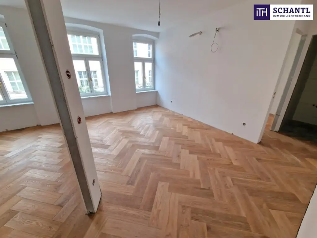 Revitalisiertes Altbaujuwel – alles, was das Herz begehrt! 3-Zimmer-Wohnung mit Klimaanlage, Terrasse, Luftwärmepumpe & edler Ausstattung mit Fischgrätparkett – überzeugen Sie sich selbst